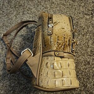 Elegant Crocodile Pattern Tan Backpack